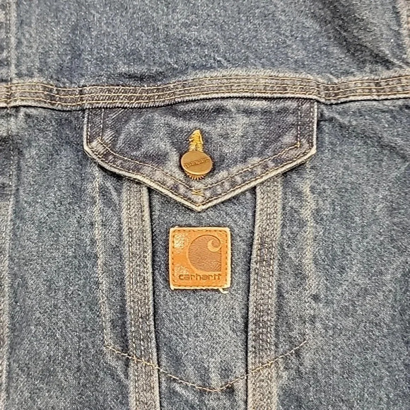 Carhartt Vintage J12DST 90's Denim Jean Jacket Union Made XL Regular - Picture 2 of 10